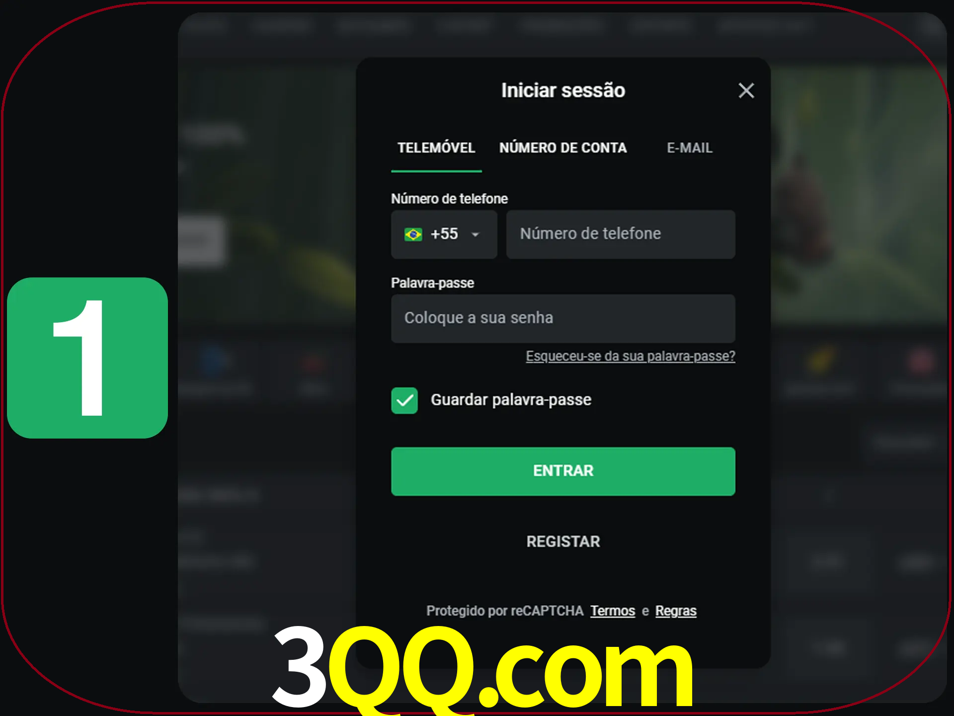 Clique no botão Entrar.